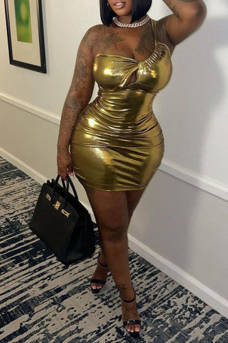 Sexy Metallic Women’s Dress