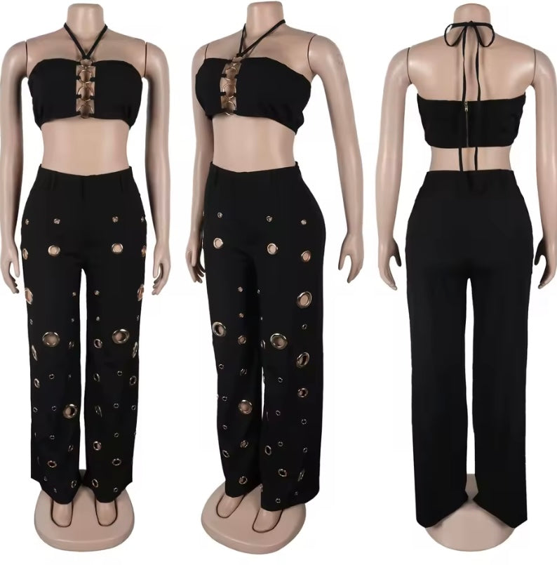 Women’s Sexy and Chic Cutout 2-Piece Pants Set