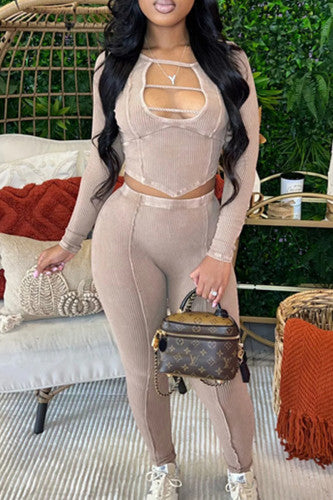 Khaki Women’s 2-Piece Pants Set