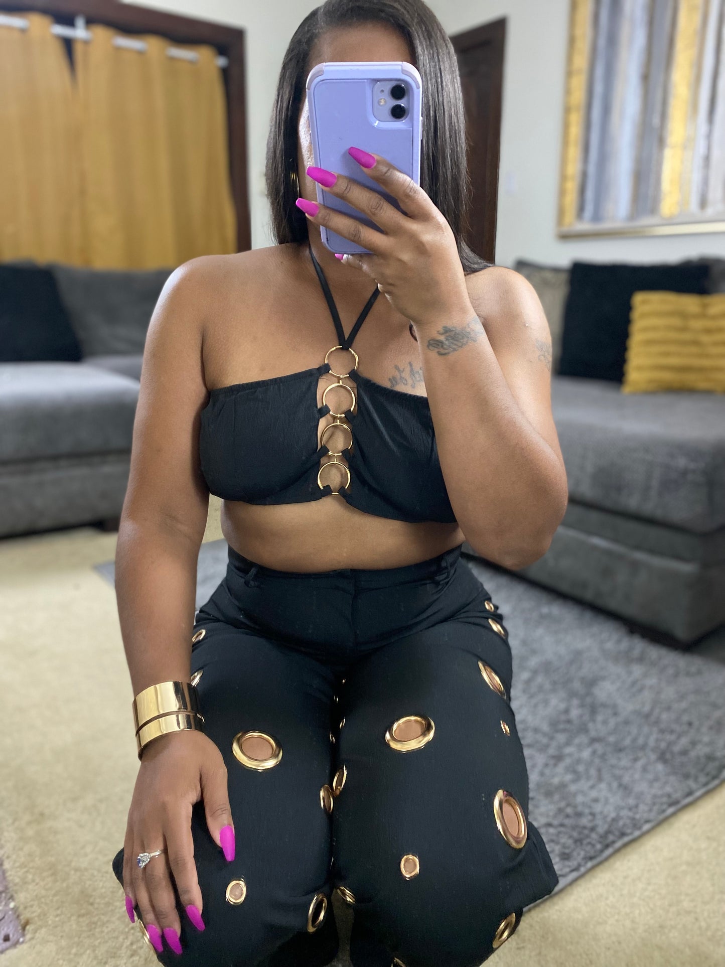 Women’s Sexy and Chic Cutout 2-Piece Pants Set