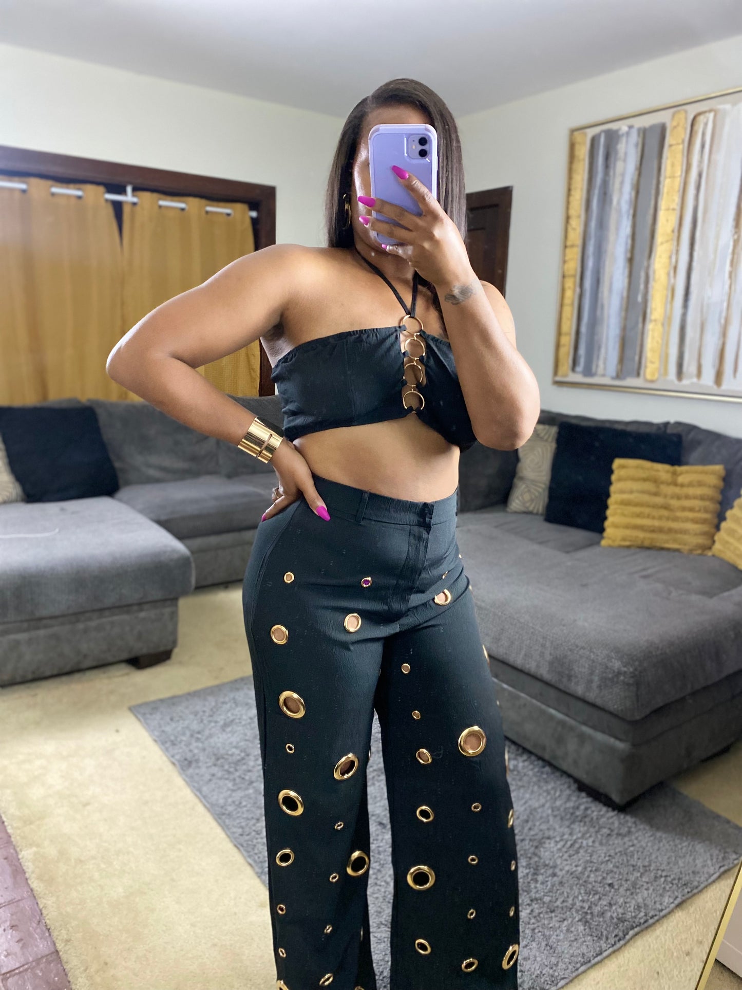 Women’s Sexy and Chic Cutout 2-Piece Pants Set