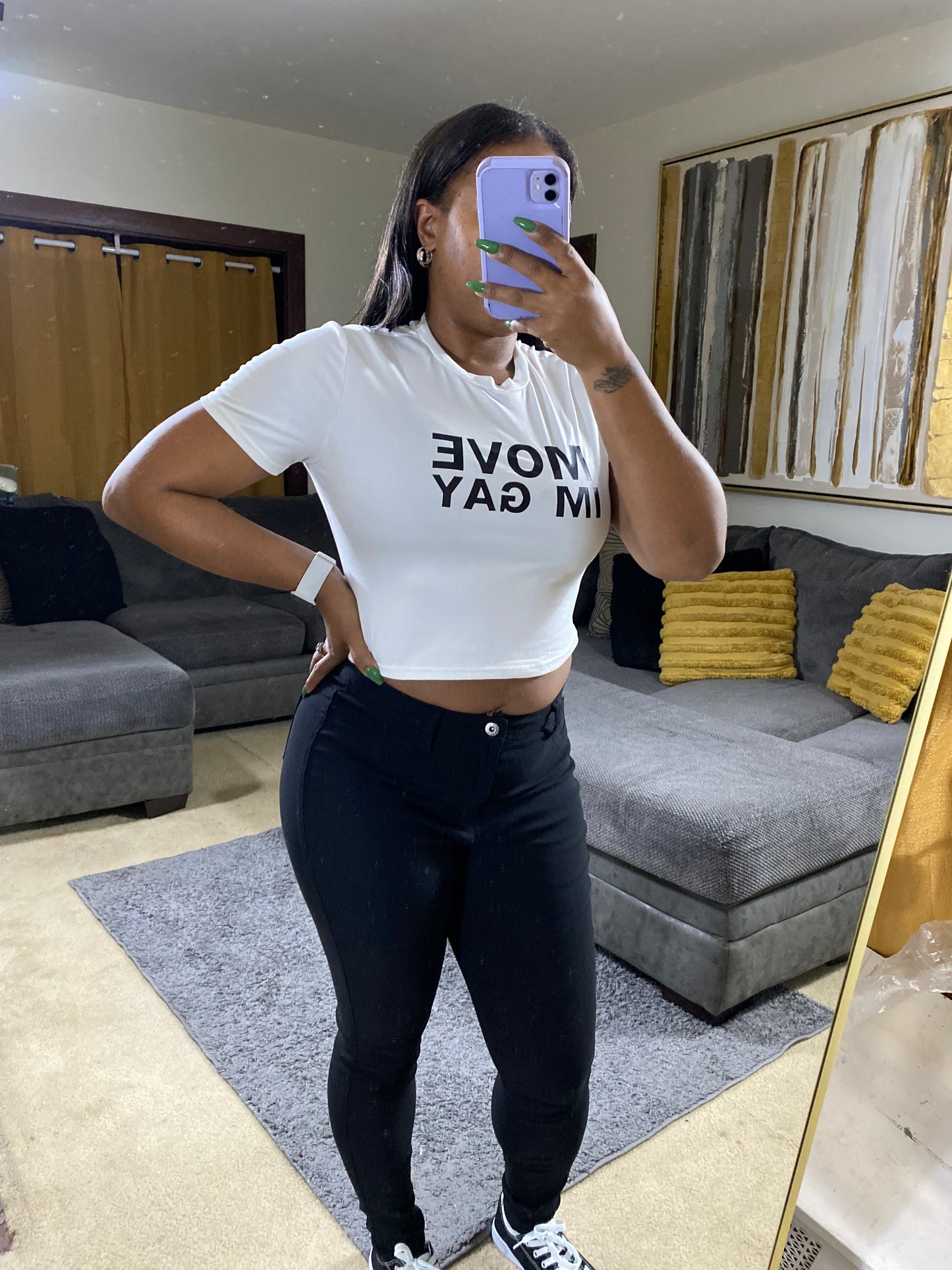 “Move, I’m Gay” Crop T-Shirt