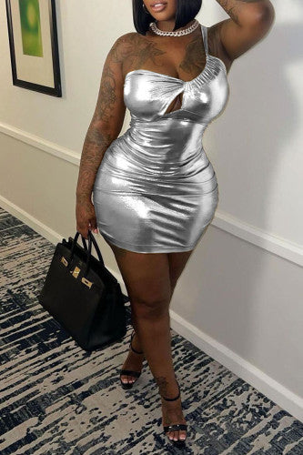 Sexy Metallic Women’s Dress