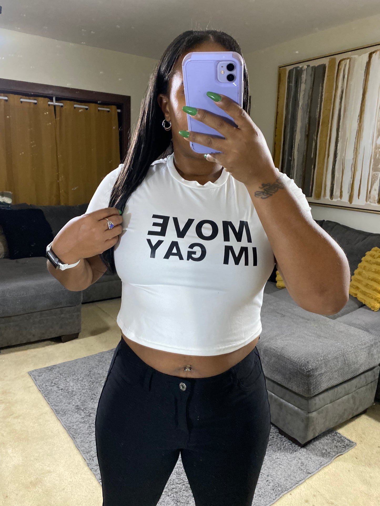 “Move, I’m Gay” Crop T-Shirt