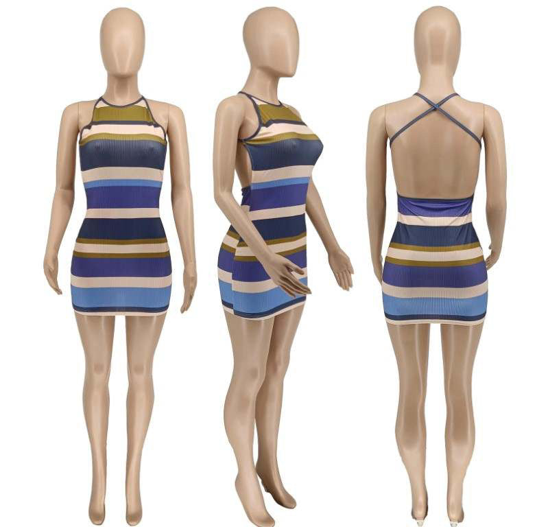 Women's Striped Mini Dresses