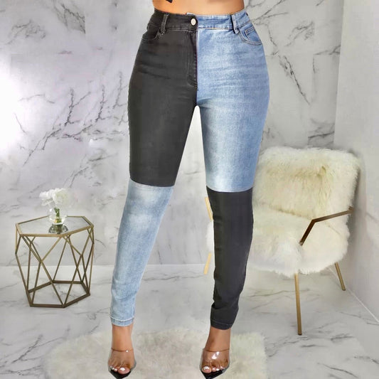 Womens Patchwork Jeans