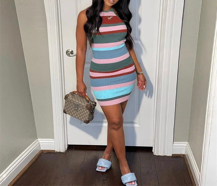Women's Striped Mini Dresses