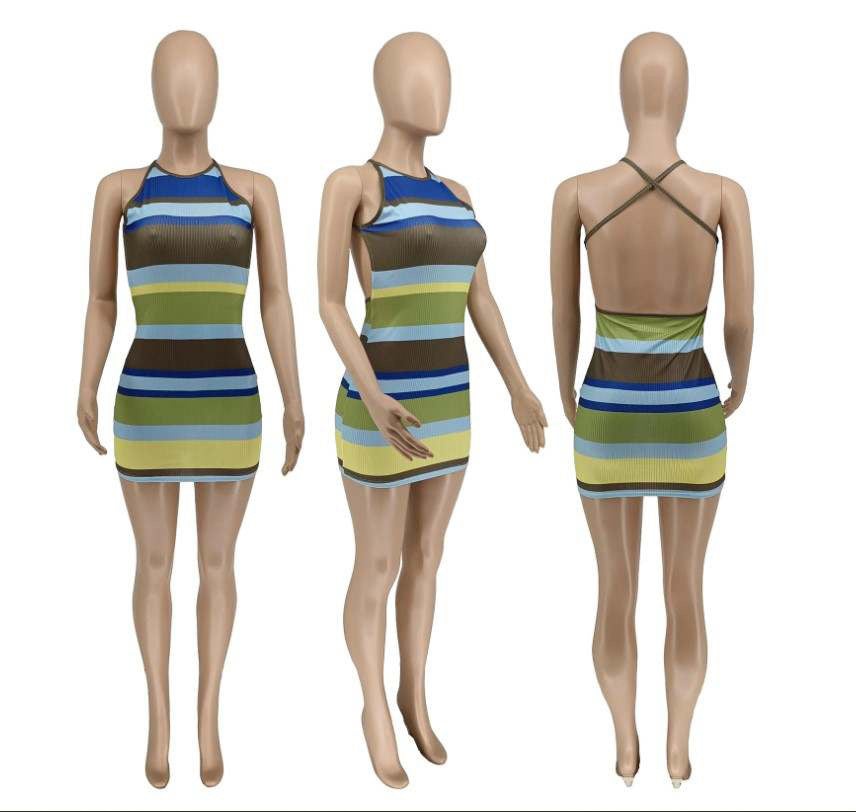 Women's Striped Mini Dresses
