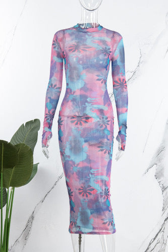 Women's Vibrant See Through Me Mesh Dress