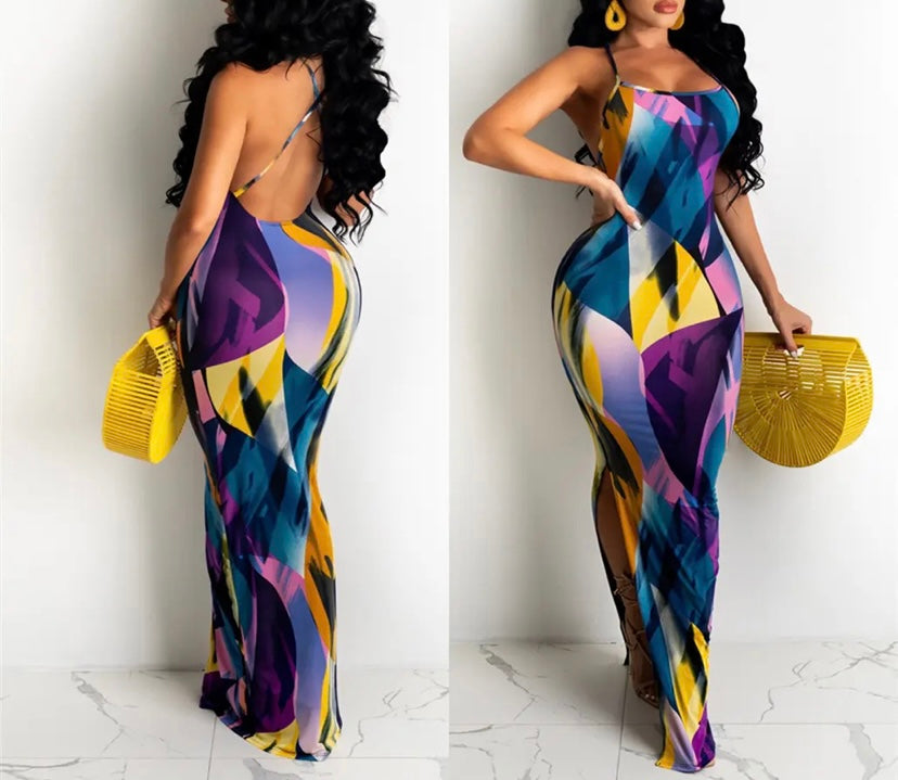 Geometric Style Women's Maxi Dress
