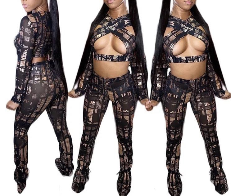 Women's Never Cross Me 2-Piece Pants Set (2XL/3XL Only)