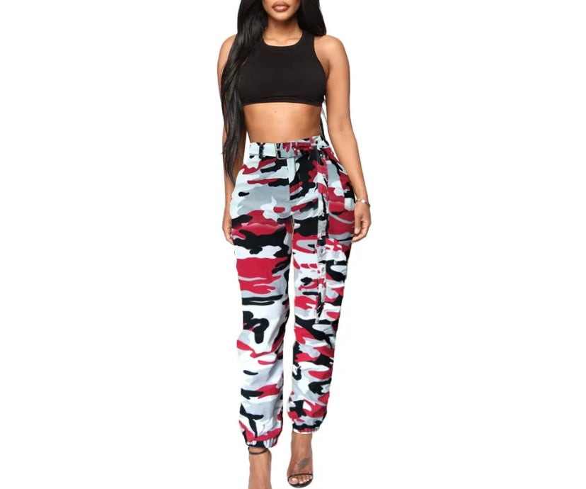 Womens Red Camo Pants (Large Only)