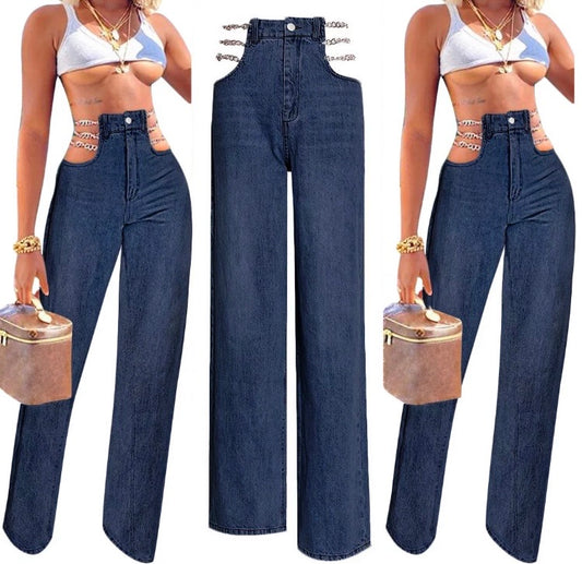 Women's Chained Denim Jeans (Large & XL Only)