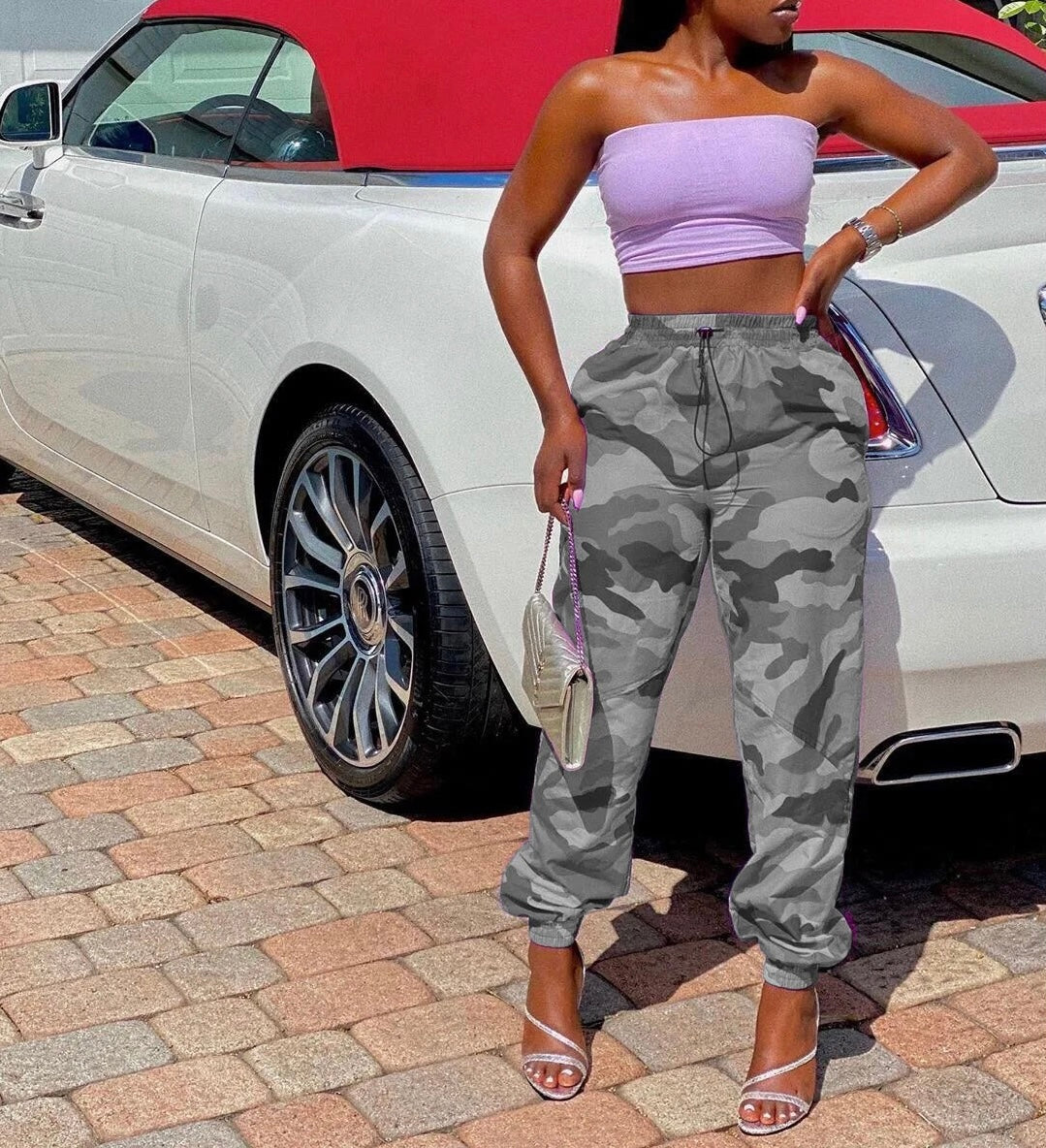 Gray - Women’s Colored Army Fatigue Joggers