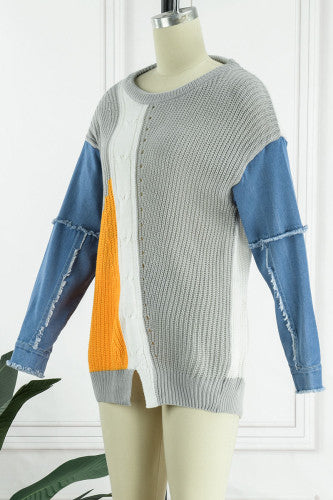 Jean Sleeves Womens Knitted Sweater