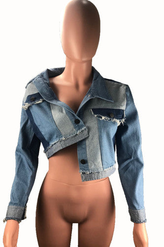 Womens Asymmetrical Jean Jacket