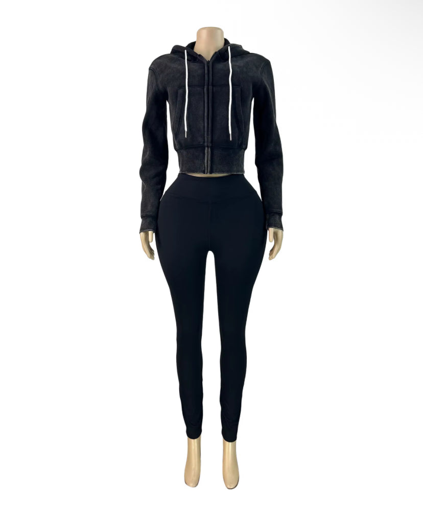 Women’s 2-Piece Fleece Jacket and Leggings Set