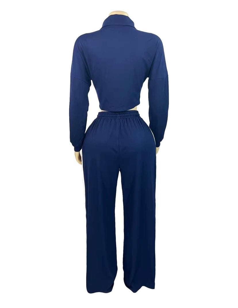 Women’s Trendy Wide Leg 2-Piece Set Vybe Luxe Stripe 2-Piece Outfit Set