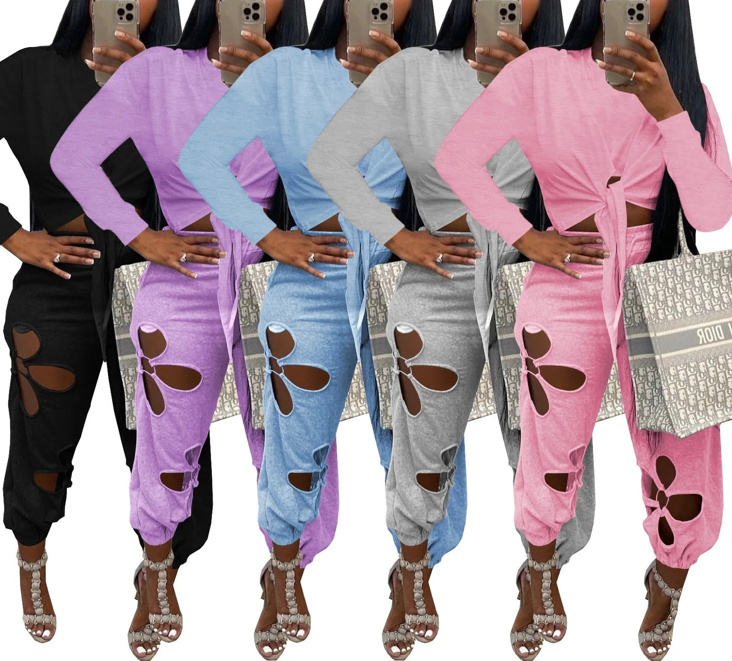 Conjunto de pantalones ahuecados
