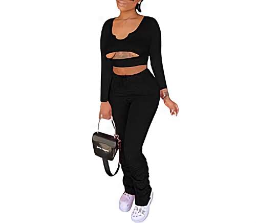 Womens Stacked 2-Piece Pants Set
