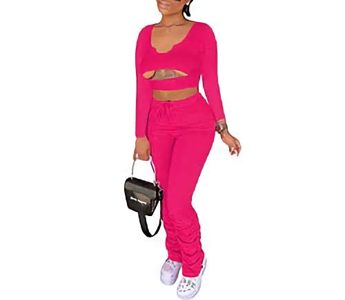 Womens Stacked 2-Piece Pants Set
