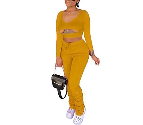 Womens Stacked 2-Piece Pants Set
