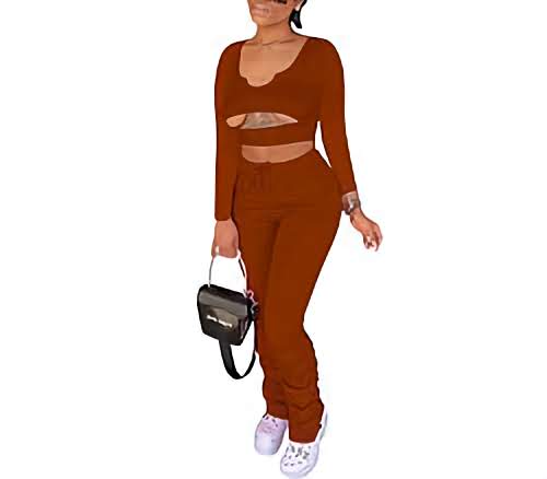 Womens Stacked 2-Piece Pants Set