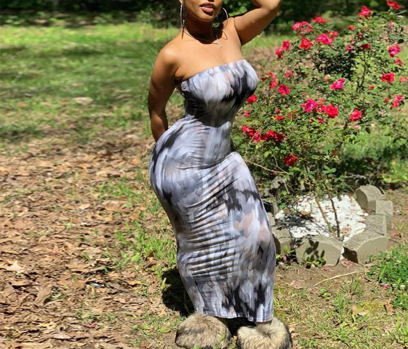 Womens Maxi Tube Top Dress