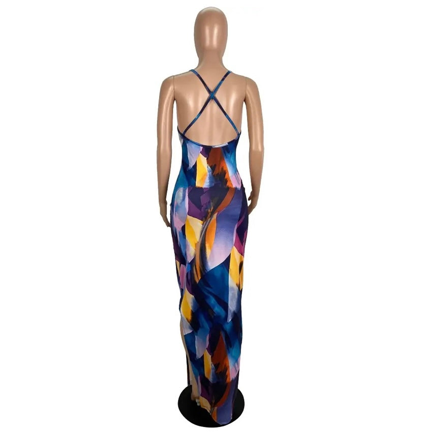 Geometric Style Women’s Maxi Dress