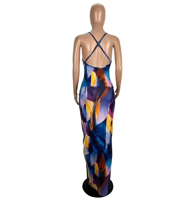 Geometric Style Womens Maxi Dress