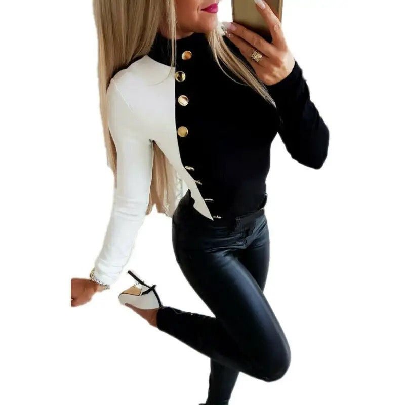 Womens Black and White Sweater