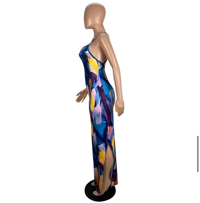 Geometric Style Womens Maxi Dress