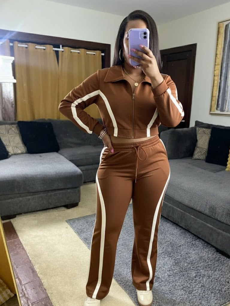 Women’s Trendy Wide Leg 2-Piece Set Vybe Luxe Stripe 2-Piece Outfit Set