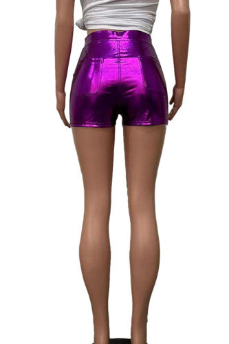 Fuchsia Metallic Womens Shorts (Small & 2XL Only)