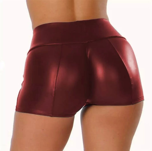 Womens PU Leather Short Shorts