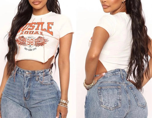 Women's Hustle Hard Crop Top (Medium Only)