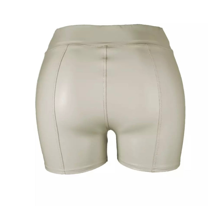 Womens PU Leather Short Shorts