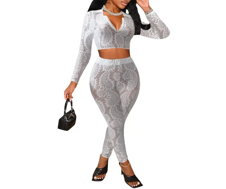 Women's Lace Me Up 2-Piece Pants Set