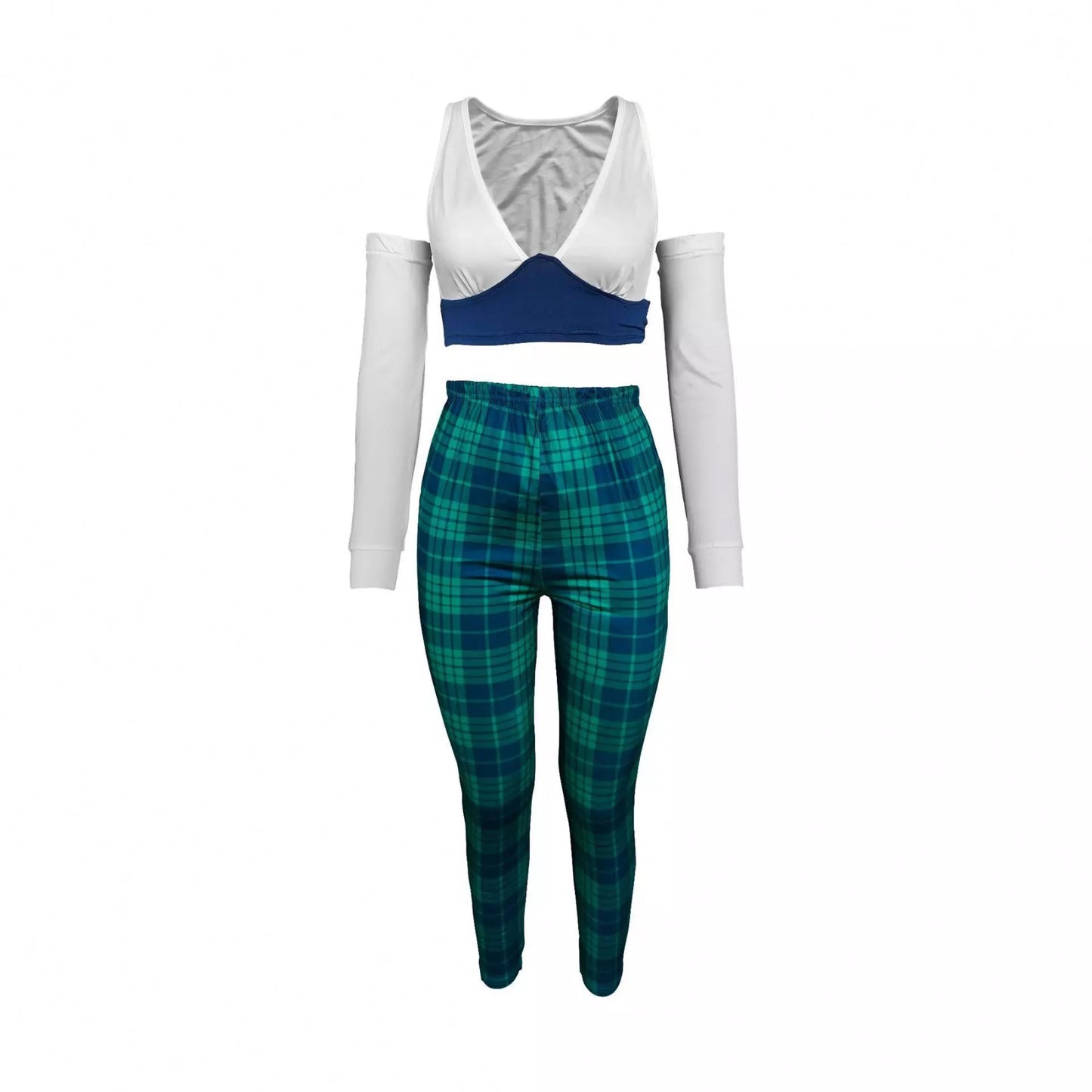 Womens Plaid & Looking Pretty 2-Piece Pants Set