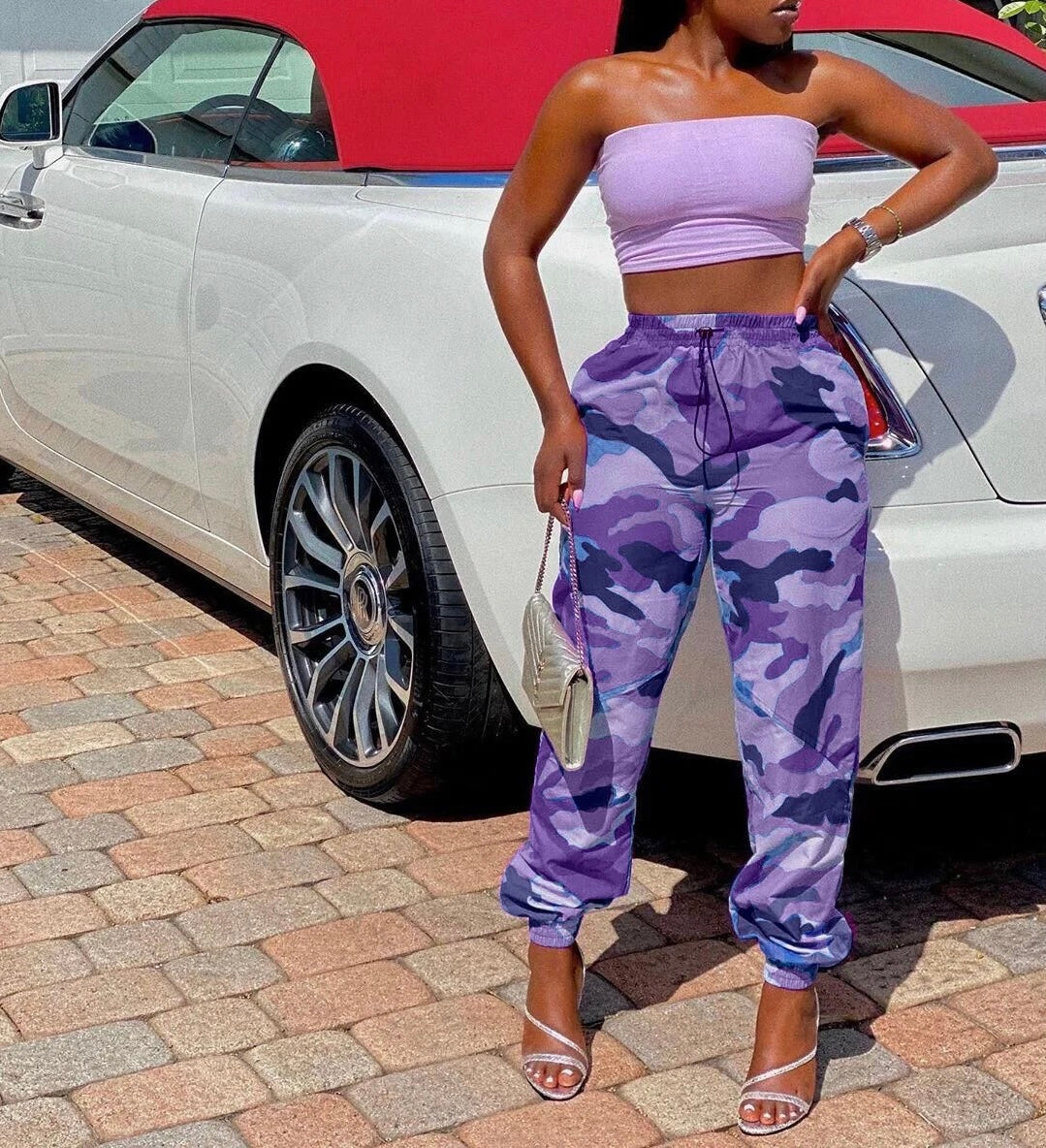 Purple - Women’s Colored Army Fatigue Joggers