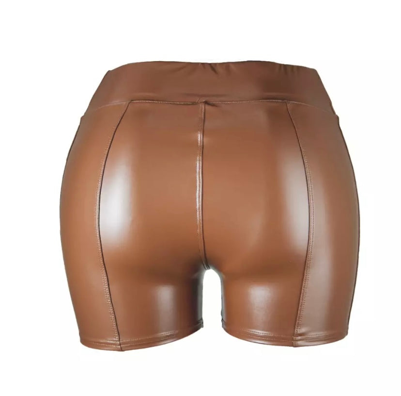 Women's PU Leather Shorts