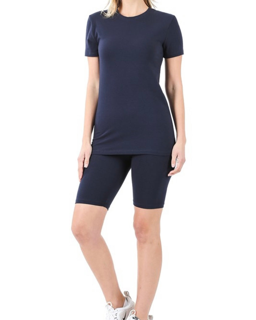 Women's Casual Cotton 2-Piece Short Set