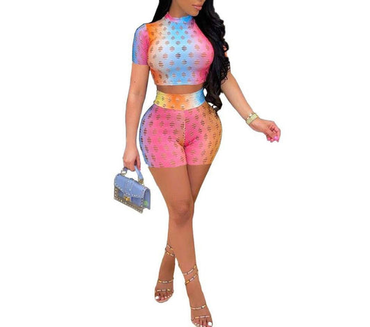 Women's Taste The Rainbow 2-Piece Shorts Set