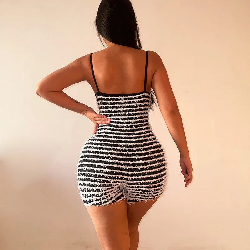 Women's Sexy Zebra Romper