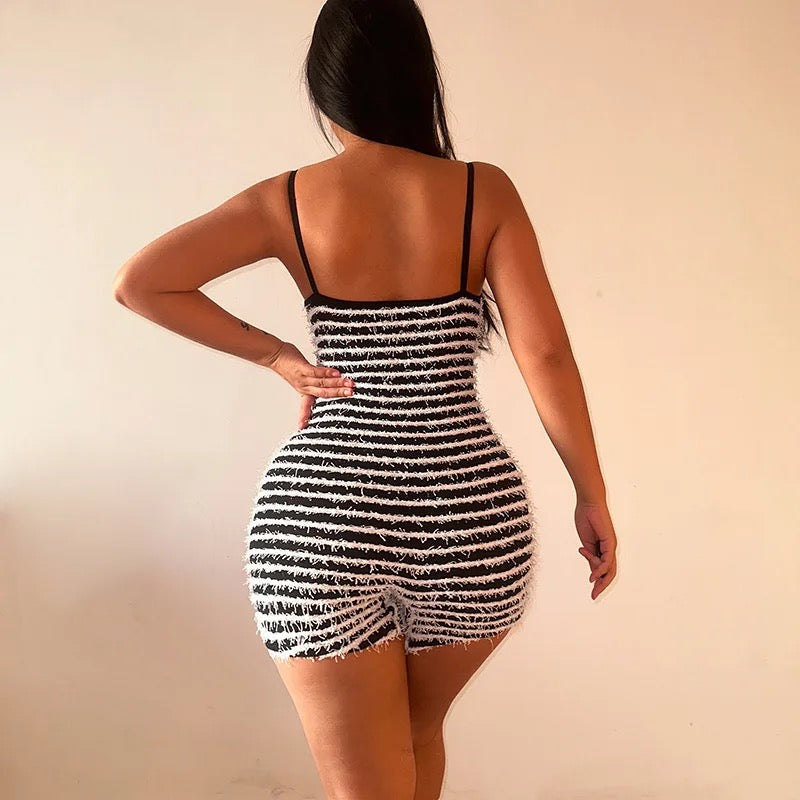 Womens Zebra Romper